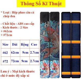 Hộp đựng phao câu đài cao cấp hộp đựng phao 2 lớp 62cm - 72cm hoạ tiết trâu đỏ chép đen hp5