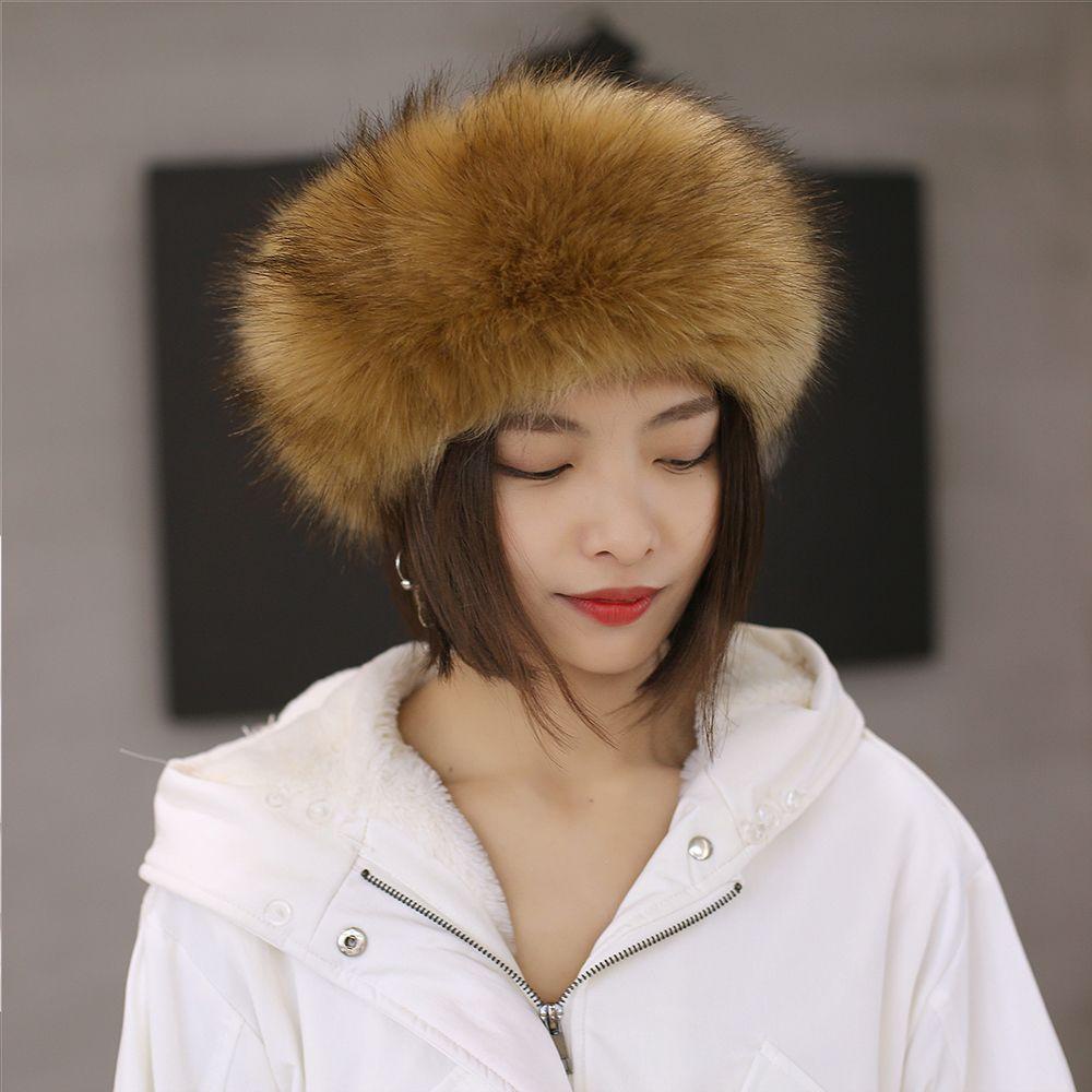 Mũ Trùm Đầu Giả Lông Thú Thời Trang Nga Cho Nữ