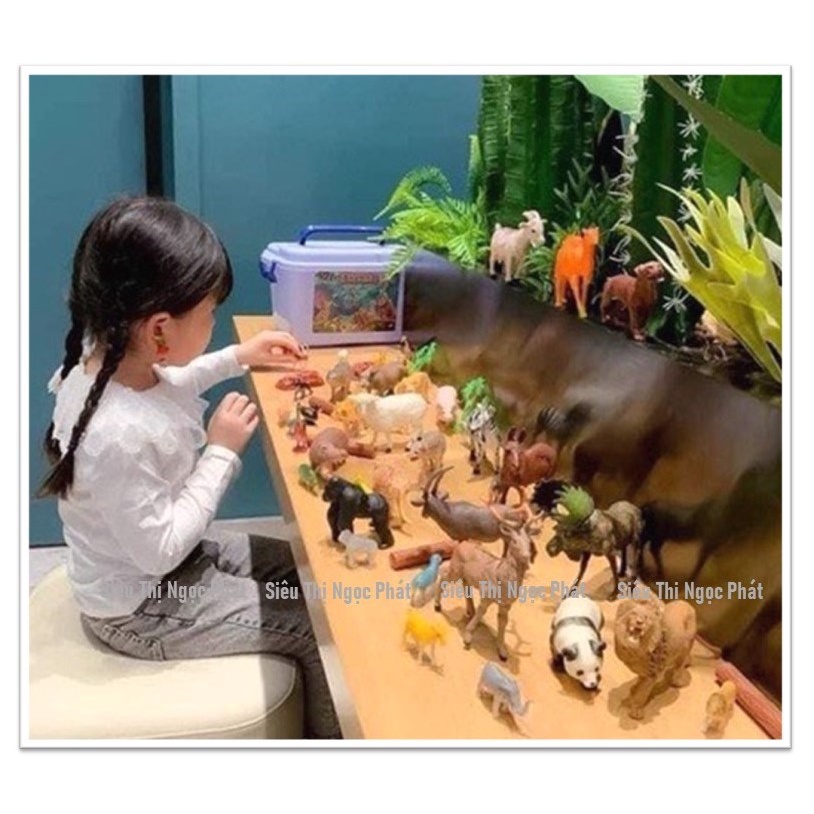 [LOẠI 1_NHỰA ABS] Thùng Động Vật 58 Chi Tiết_Nhựa An Toàn cho Bé sử dụng