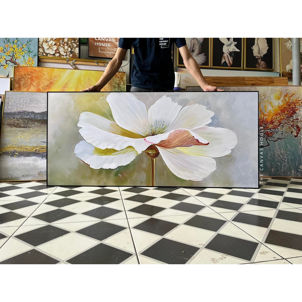 Tranh in Canvas Bông Hoa Trắng  - The Canvas House