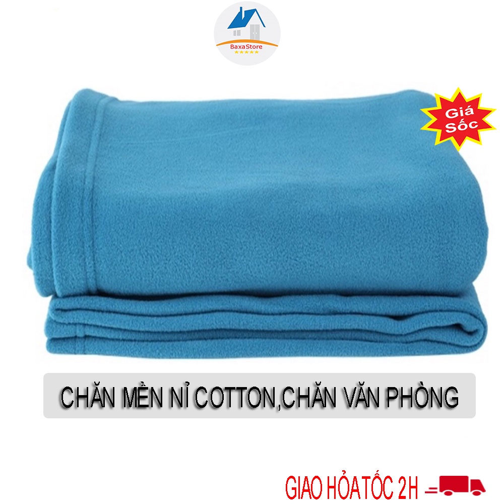 Chăn Mền Nỉ Cotton Văn Phòng Đi Du Lịch Dã Ngoại,Học Sinh Cao Cấp 1m2*1m8