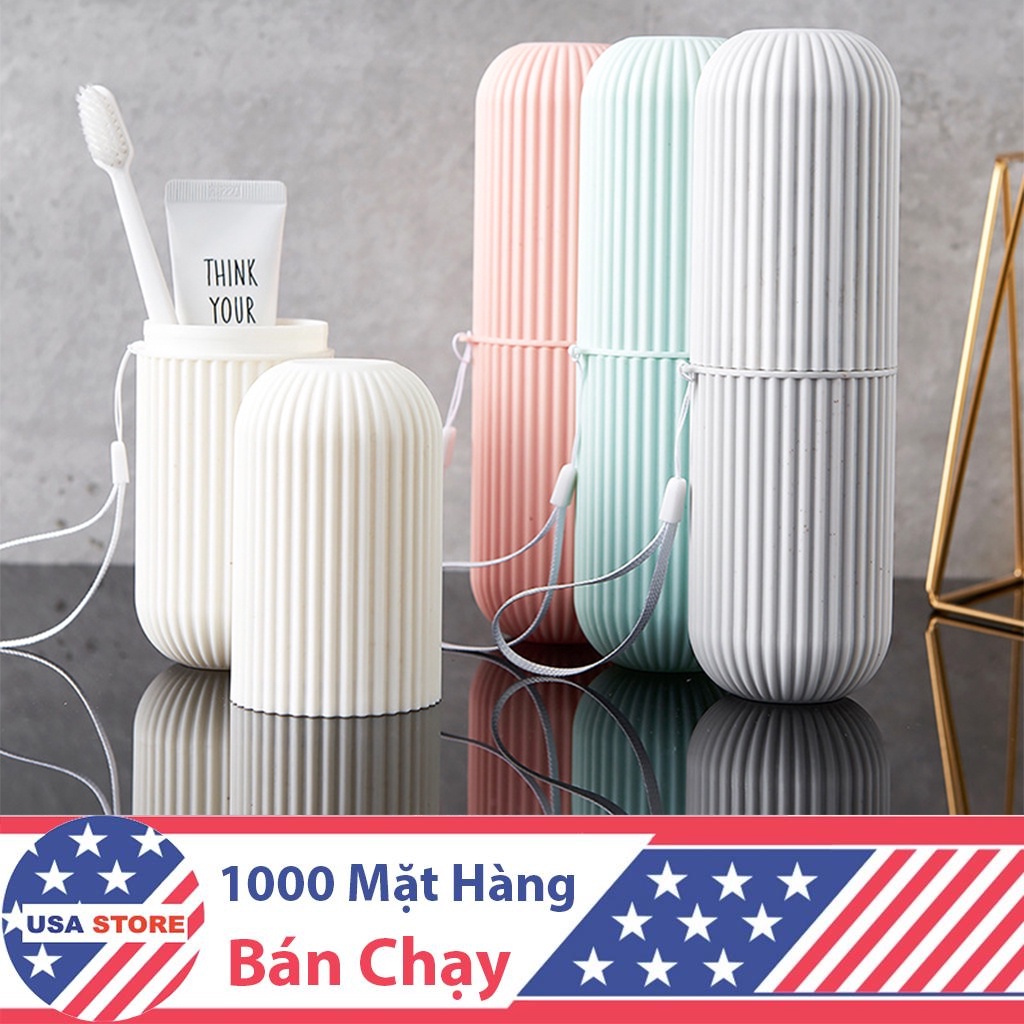 Hũ Hộp Đựng Bàn Chải Và Kem Đánh Răng Kiểu Tròn Có Vân S8  - Khi Đi Du Lịch, Công Tác