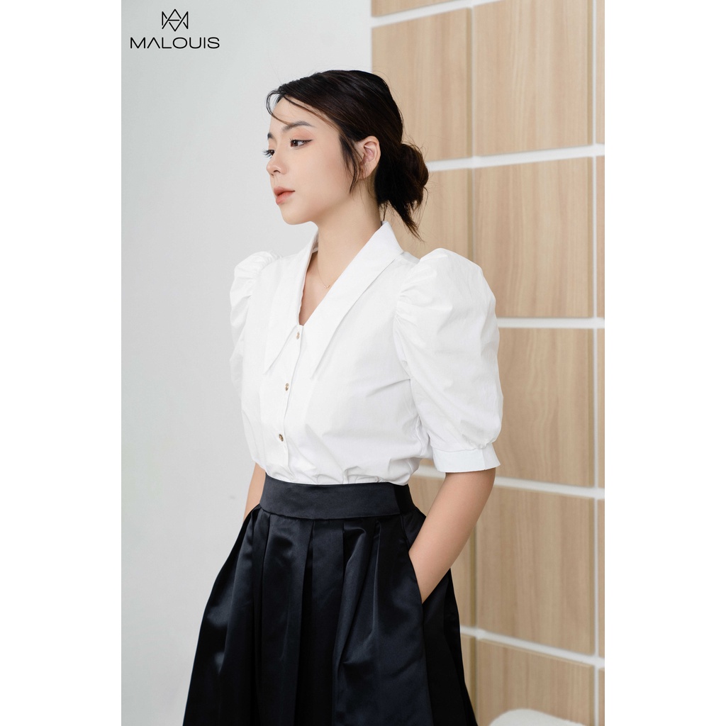 Chân váy dài xếp ly màu đen dài chất tafta lưng cao có túi - M155CV