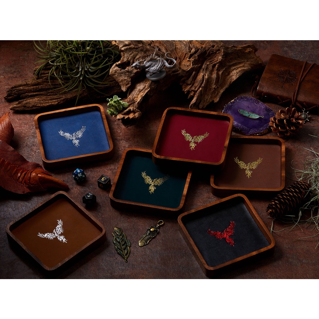Khay Mini vuông Phoenix | Xúc xắc gỗ DnD D & D MTG RPG TRPG Board Game Magic