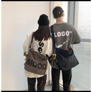 Túi tote đeo chéo , đeo vai vải canvas mềm phong cách ulzzang unisex MOOD
