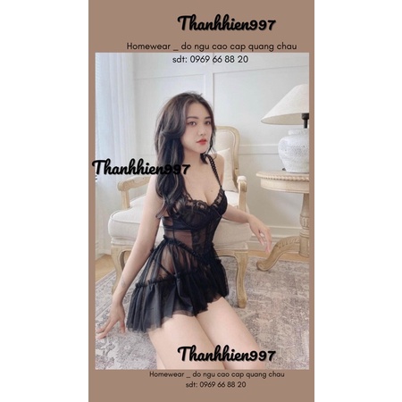 ♥️Hàng QC♥️Váy ngủ 2 dây lưới ren có gọng nâng ngực_Thnahhien997_voan cao cấp sexy quyến rũ 379.