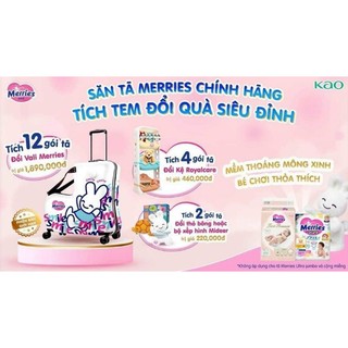 (Tặng Quà) Bĩm /Tã Merries Quần Và Dán Merries NB90//S82/M64/L54/XL44/M58/L44/XL38/XXL26(Hàng Nhập Khẩu Chính Hảng)