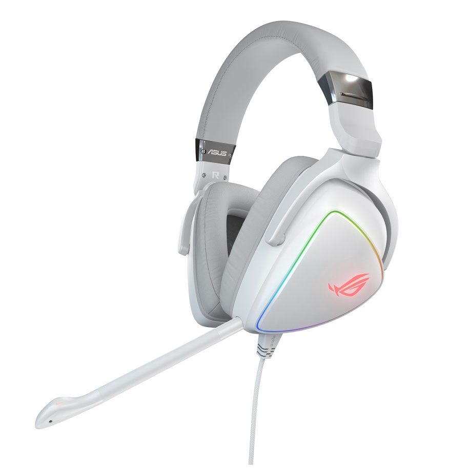 Tai nghe chụp tai nhét tai mitit1911 Bluetooth led RGB chính hãng giá rẻ cao cấp loại Tai nghe ASUS ROG Delta White Q256