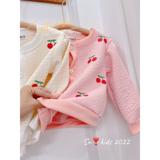 áo khoác xốp cherry bé gái