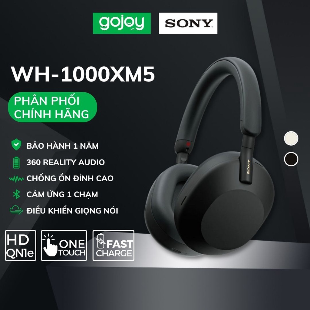 Tai Nghe Chụp Tai SONY WH 1000XM5 CHÍNH HÃNG Chống Ồn Chủ Động Không Dây GOJOY VN Phân Phối BẢO HÀNH 1 NĂM Bluetooth 5.0