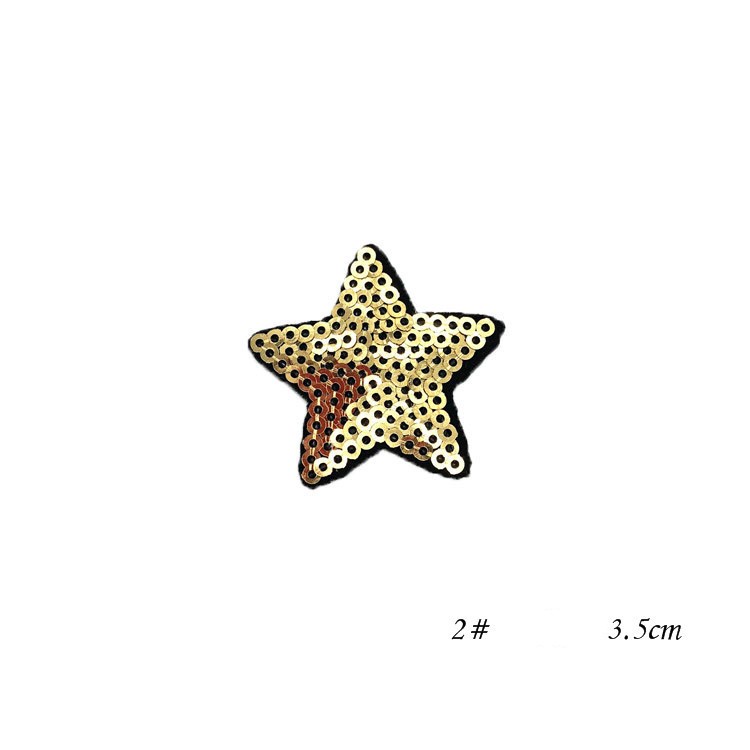 Miếng Dán Ủi Quần Áo Trẻ Em Hình Ngôi Sao Năm Cánh Đính Sequin Lấp Lánh