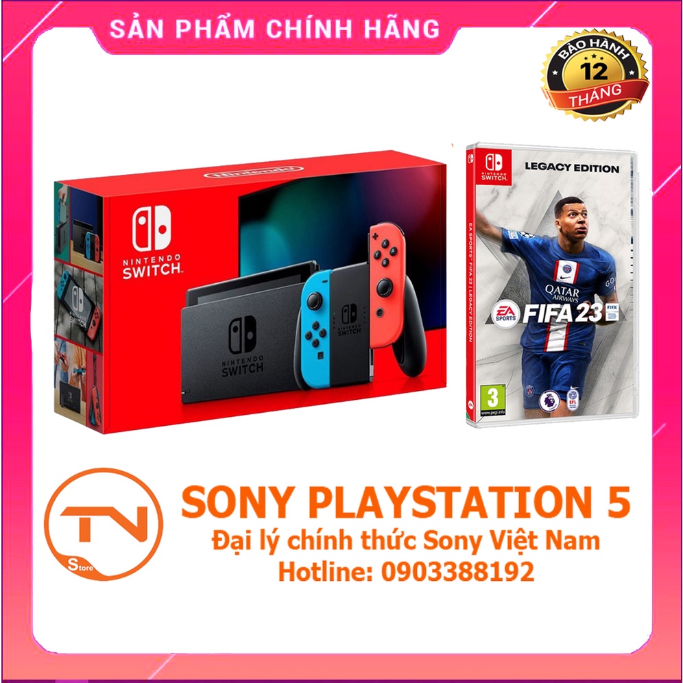 Máy Nintendo Switch phiên bản V2 NEW 100% + Đĩa FIFA 23 - Bảo hành 12 tháng