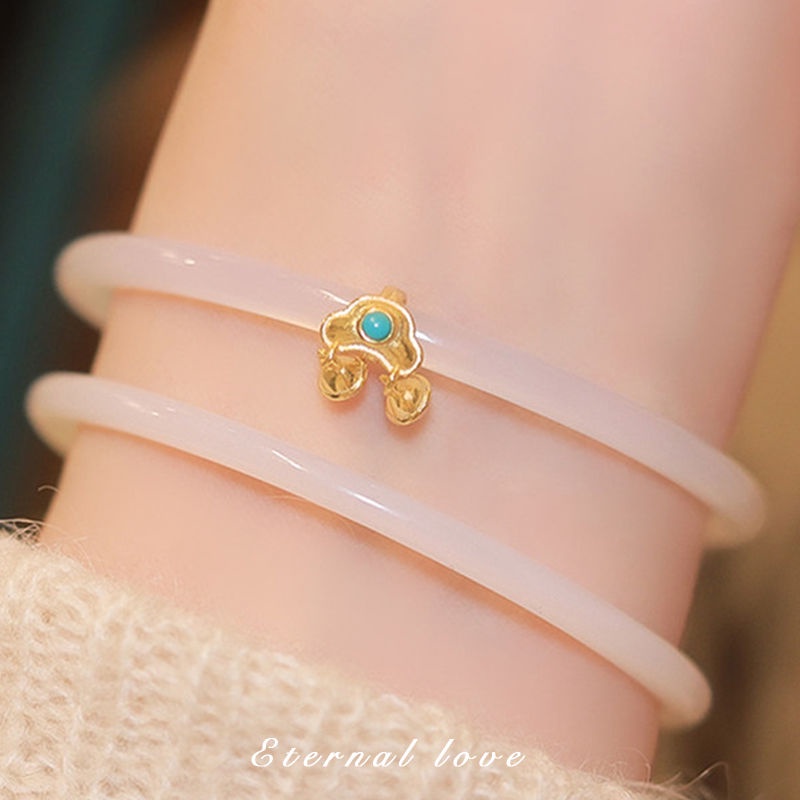 Vòng Tay Một Bước Màu Trắng Phong Cách Cổ Điển Thời Trang Mùa Hè