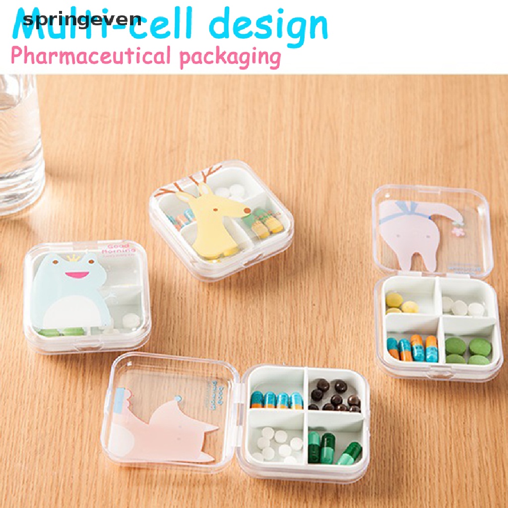 Hộp Đựng Thuốc Mini Họa Tiết Hoạt Hình Dễ Thương Tiện Dụng Mang Theo Du Lịch