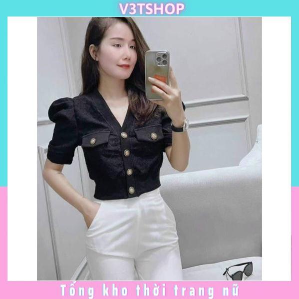 🥰🥰ÁO LEN CỔ TIM TÚI NGỰC TAY BỒNG _v3tshop