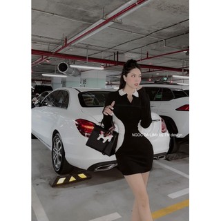 Đầm Body Phối Eo Dây Kéo