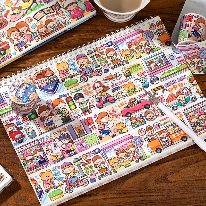 Cuộn Băng Keo Giấy Thấm Dầu Và Dễ Thương 4 Kiểu