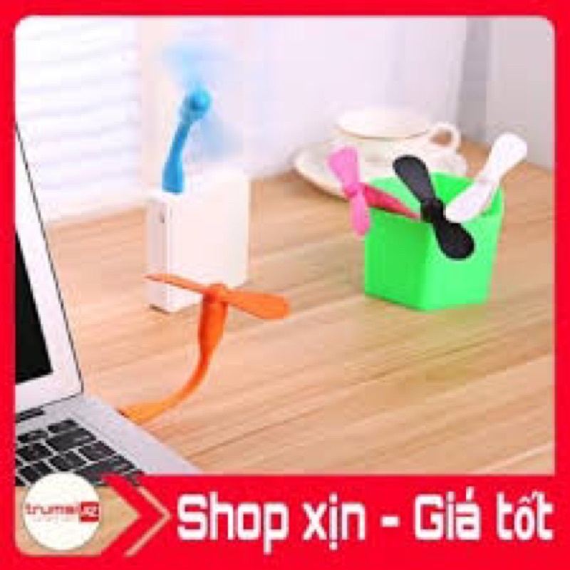 Quạt 2 Cánh USB cắm pin sạc dự phòng, cắm máy tính