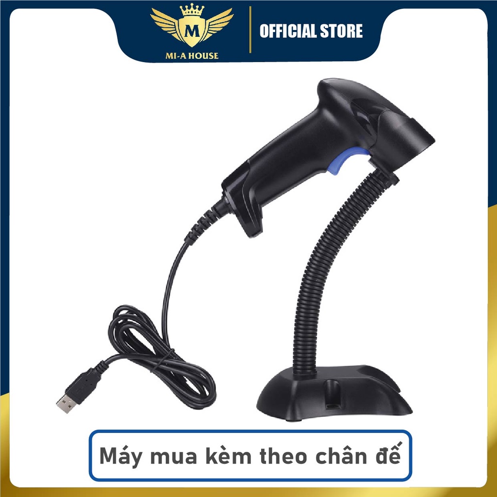 Máy quét mã vạch Qrcode YHD 1100D (2D) có dây - Máy bắn mã vạch 2D có dây cắm cổng USB kết nối Máy tính