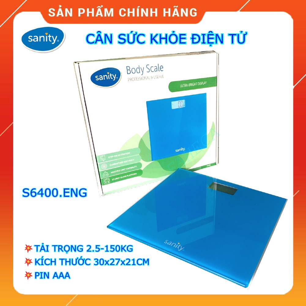 (HỎATỐC)Cân sức khoẻ điện tử Sanity S6400.ENG 150KG - Công Nghệ Đức - Bảo hành chính hãng 2 năm