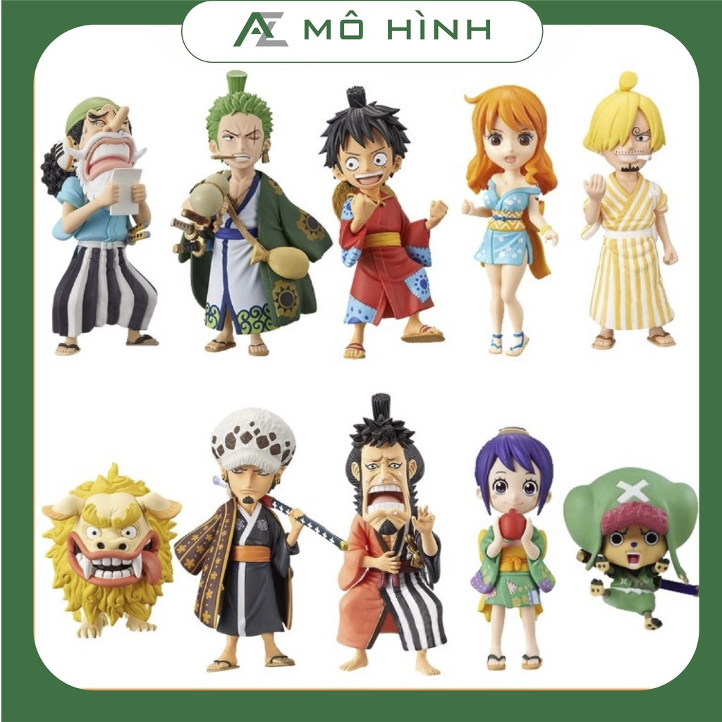 Mô hình One Piece WCF Luffy Sanji Zoro Nami Choper Usopp Law Kin'emon Sư Tử vàng Otama ở wano quốc, mô hình anime decor