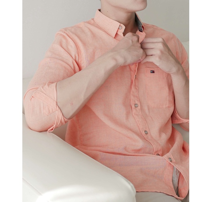 Sơ mi nam tay dài Linen mỏng nhẹ thoáng mát rộng rãi, classic