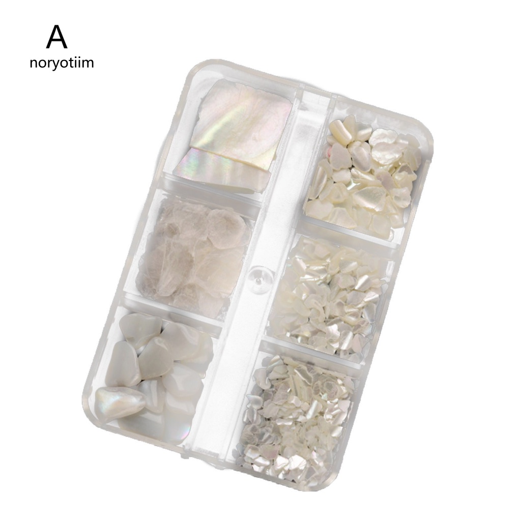 NOR| 1Box Nail Ornament High-bright Fine Shells Manicure Ornament Exquisite