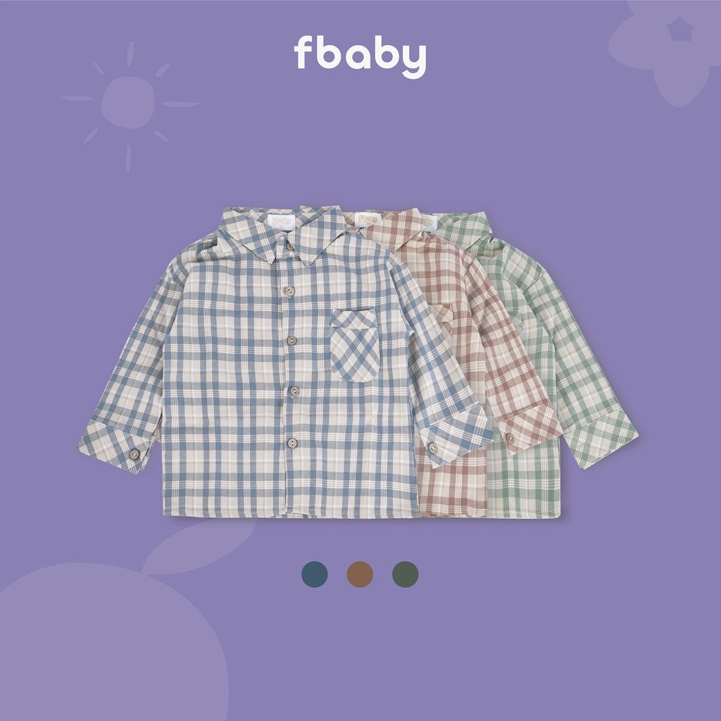 Áo sơ mi bé trai kẻ gingham Fbaby FA001