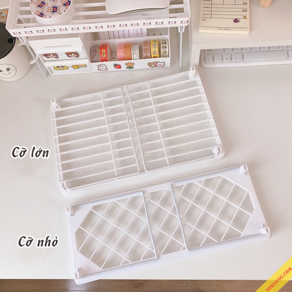 Kệ nhựa xếp gấp gọn chân sắt K76 Giá để đồ gấp gọn tiện dụng phong cách hàn quốc SOKLONG