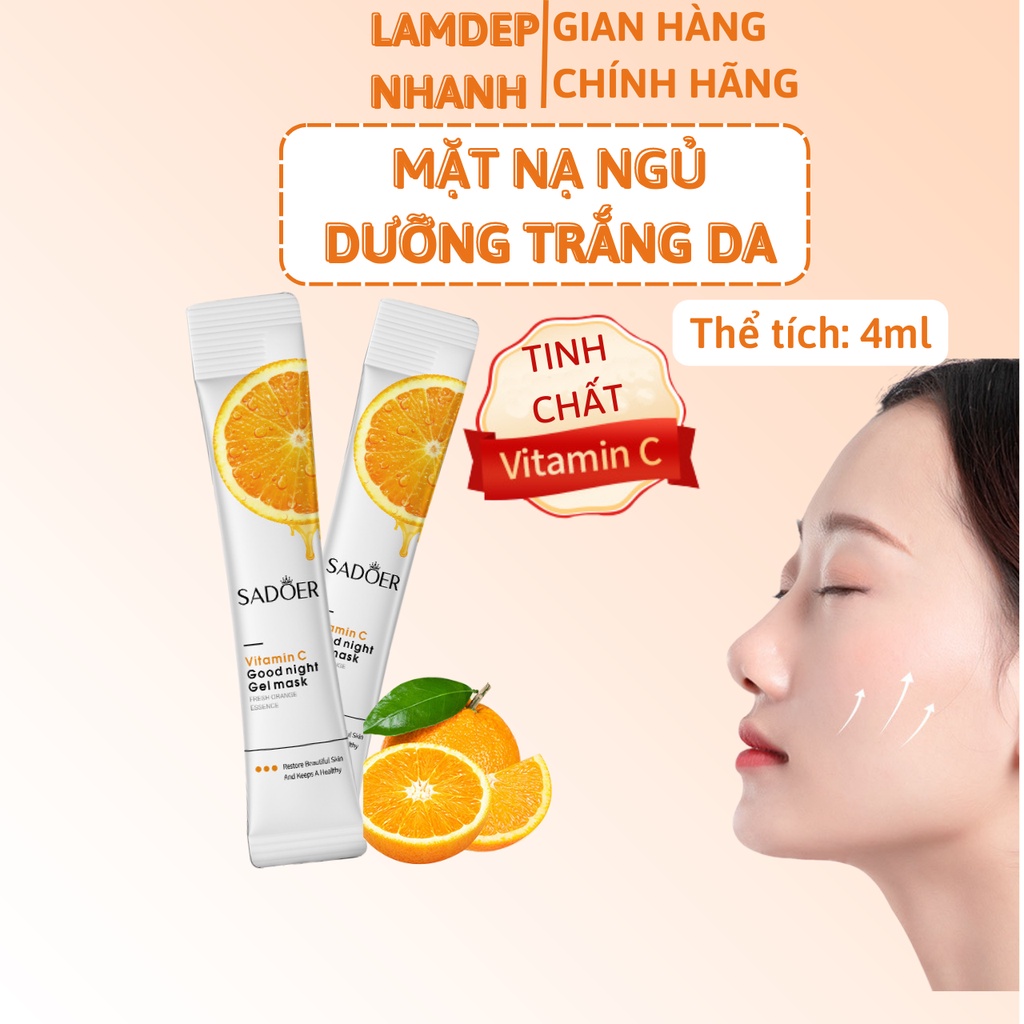 Mặt Nạ Ngủ Dưỡng Trắng tinh chất Vitamin C SADOER 4ml - dưỡng trắng, phục hồi da, cấp ẩm, phù hợp mọi loại da