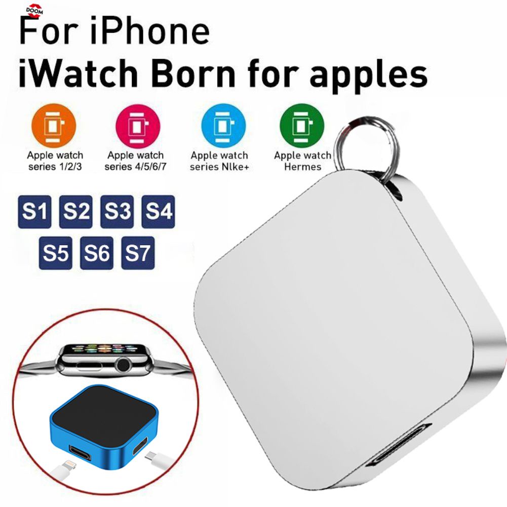 2 Trong 1 Từ Adapter Sạc Cho Đồng Hồ Apple 7 6 5 4 3 2 1 loa Di Động Không Dây Dây Sạc Móc Khóa Cho Iwatch Series 【Doom】