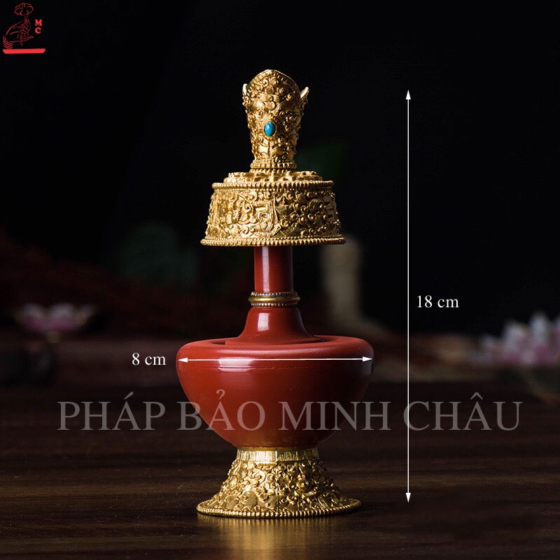 [PBMC]Bình sái tịnh không vòi đồng 19cm (D289J) – Đỏ