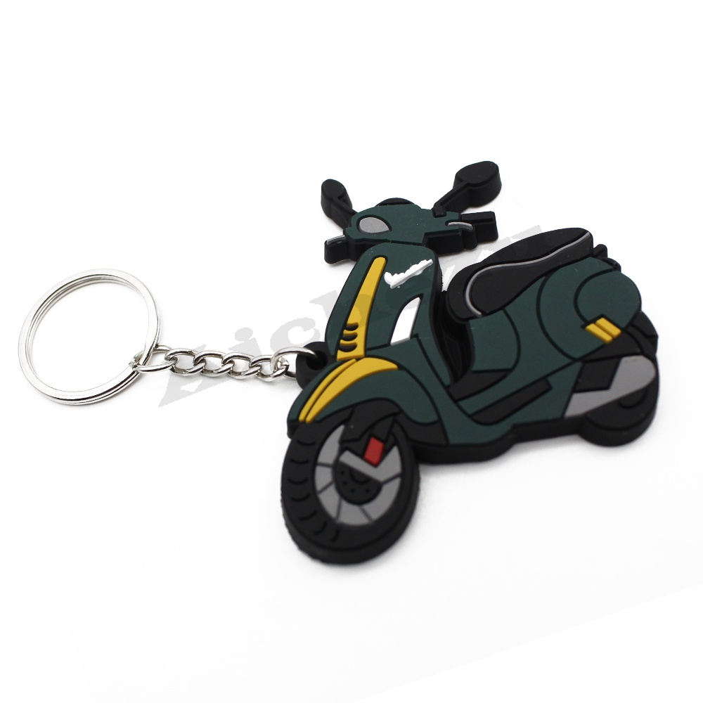 Móc Khóa Cao Su Trang Trí Nút Khởi Động Xe Máy Piaggio Vespa