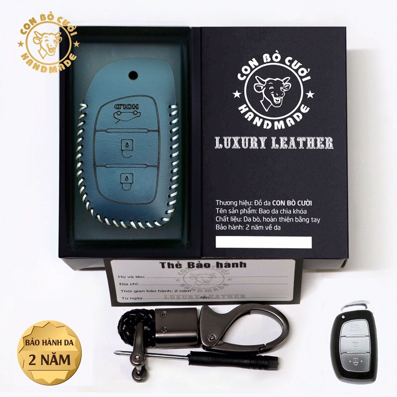 Bao Da Hyundai  Da Bò Nhập Khẩu Italia, Bảo Hành 2 năm, Khắc Tên + Số ĐT Chủ Xe