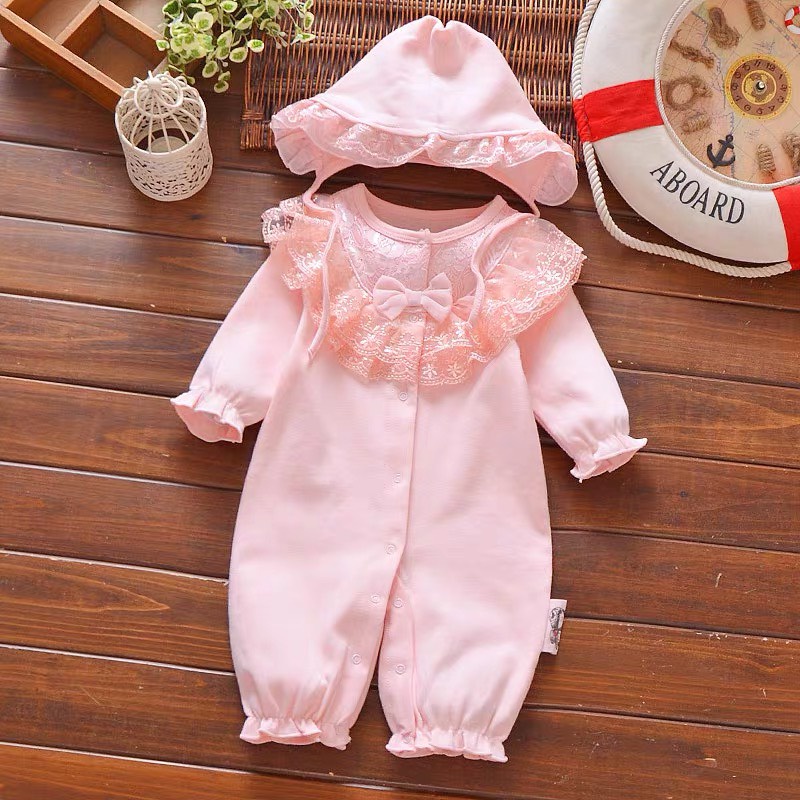 sét body kèm mũ dài tay cho bé gái, nhiều size.