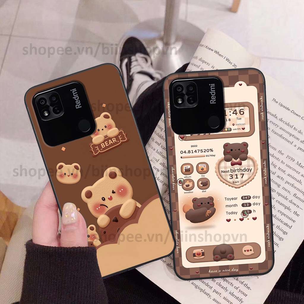 Ốp Xiaomi Redmi 10C / Redmi 10A in hình gấu chocolate kẹo ngọt siêu đẹp siêu xinh