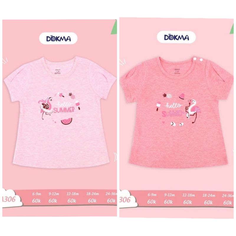 Áo cộc tay bé gái Dokma 6-36M