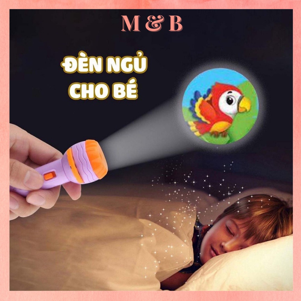 Đèn pin chiếu hình động vật dễ thương, đồ chơi thông minh tập vẽ cho bé, đồ chơi giáo dục phát triển trí tưởng tượng