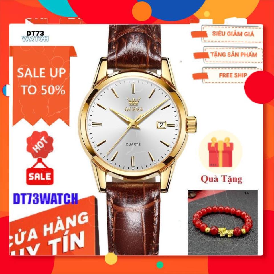 Đồng hồ nữ thương hiệu olevs,chống nước,chống xước,dạ quang ban đêm,dây da cao cấp thời trang