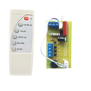Bộ mạch quạt điều khiển từ xa kèm remote phiên bản Tiếng Việt 2022 6 NÚT