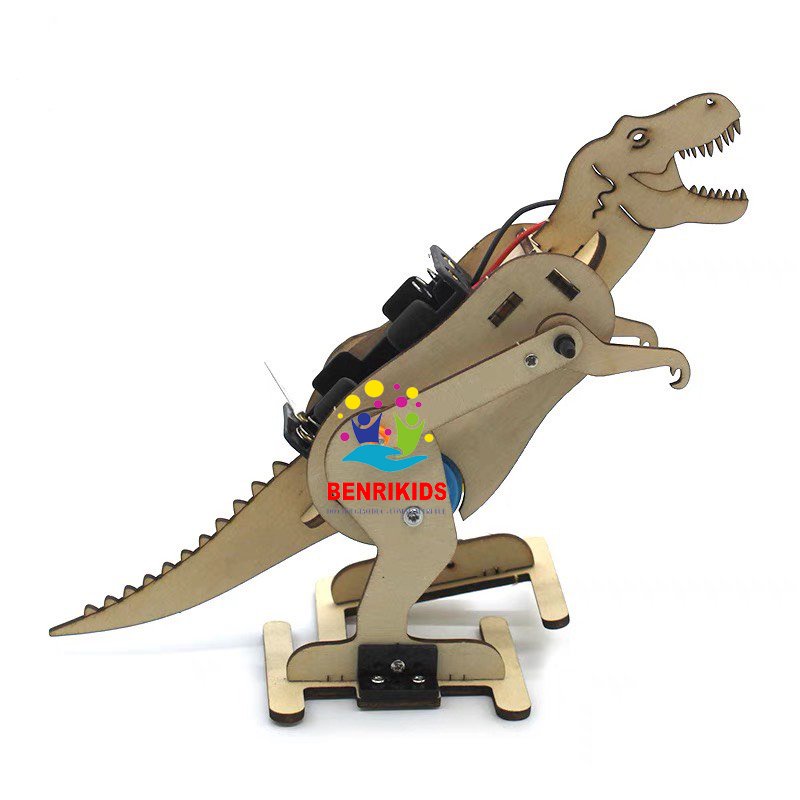 Đồ Chơi Stem - Bộ Lắp Ghép Khủng Long Bằng Gỗ Chạy Tự Động Theo Phương Pháp Giáo Dục Stem Steam