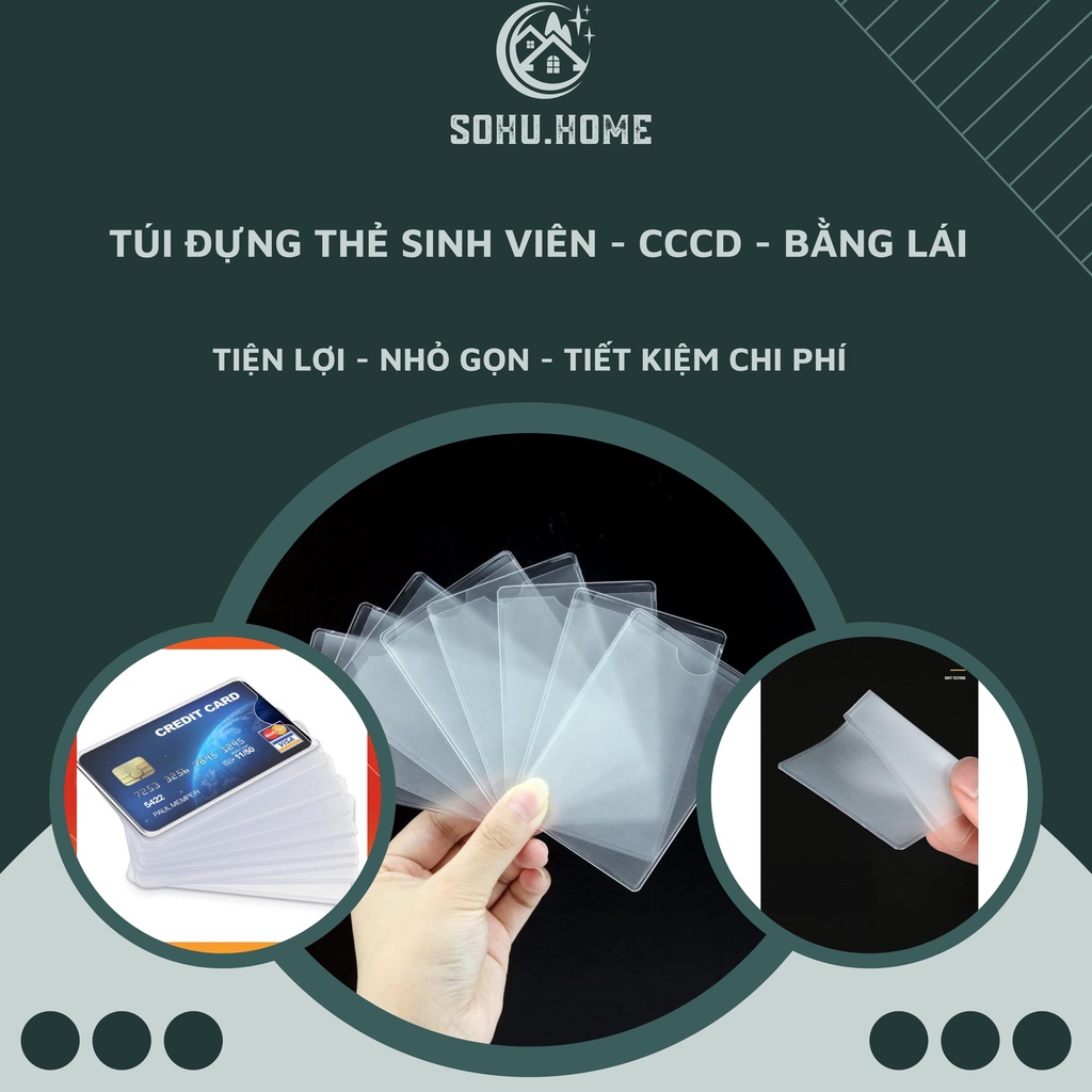 Vỏ Bọc Thẻ Căn Cước Công Dân CCCD ATM Card Visit Giấy Phép Lái Xe Thẻ Sinh Viên Chống Xước Chip Chống Nước