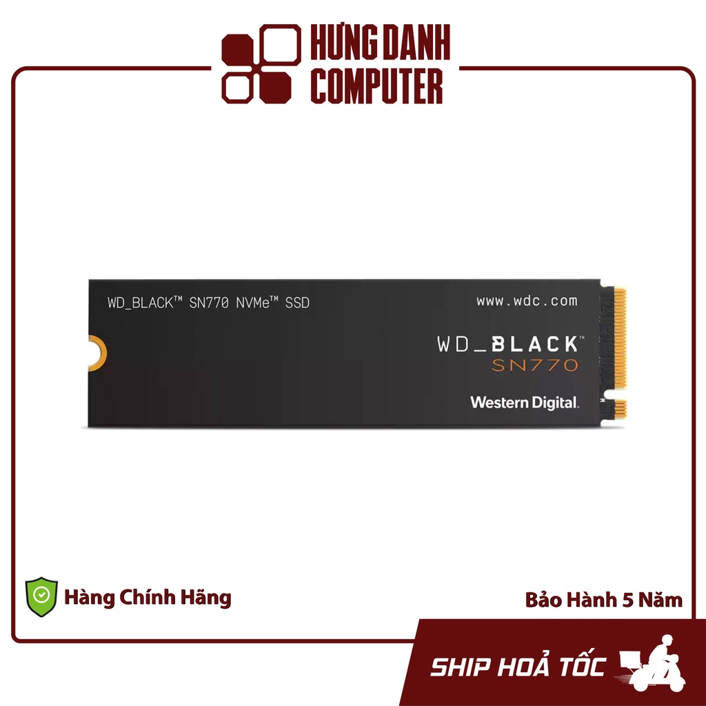Ổ cứng SSD Western Digital Black SN770 500GB Ghi 5000 MB/s Đọc 4000 MB/s M2 PCIe NVMe Gen 4x4 WDS500G3X0E