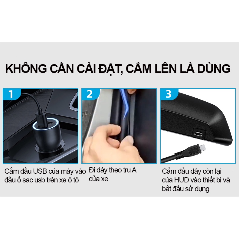 MÀN HÌNH HIỂN THỊ HUD G3, CẢI TIẾN CHỐNG LÓA, DÙNG CHO MỌI LOẠI XE