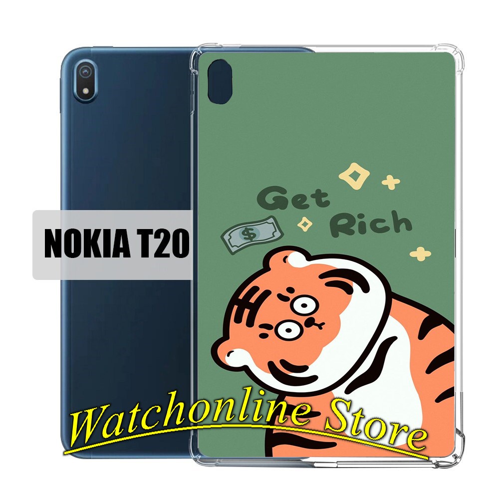 Ốp lưng dẻo phủ bóng cho Nokia T20 chống va đập họa tiết Tigers