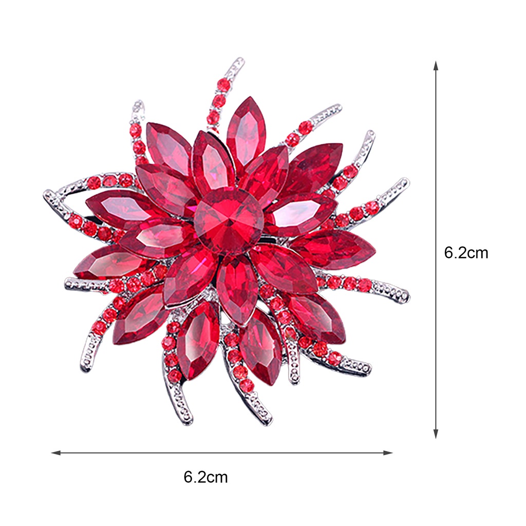 Ghim cài áo hình bông hoa đính đá phong cách thanh lịch dành cho nữ