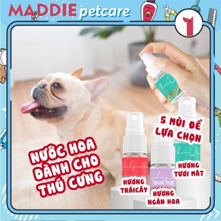 NƯỚC HOA THÚ CƯNG, KHỬ MÙI CƠ THỂ CHÓ MÈO, LƯU HƯƠNG 12H - 10ML- 6 MÙI - MADDIE