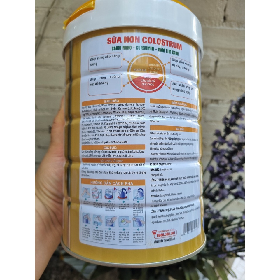 Sữa non Colostrum Canxi nano Curcummin Nấm Lim Xanh. HSD 2025
