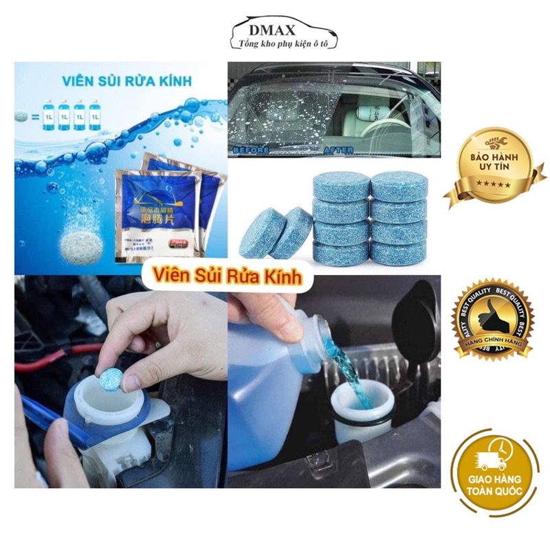 Viên sủi rửa kính ô tô, nước rửa kính ô tô loại 1 hàng chính hãng