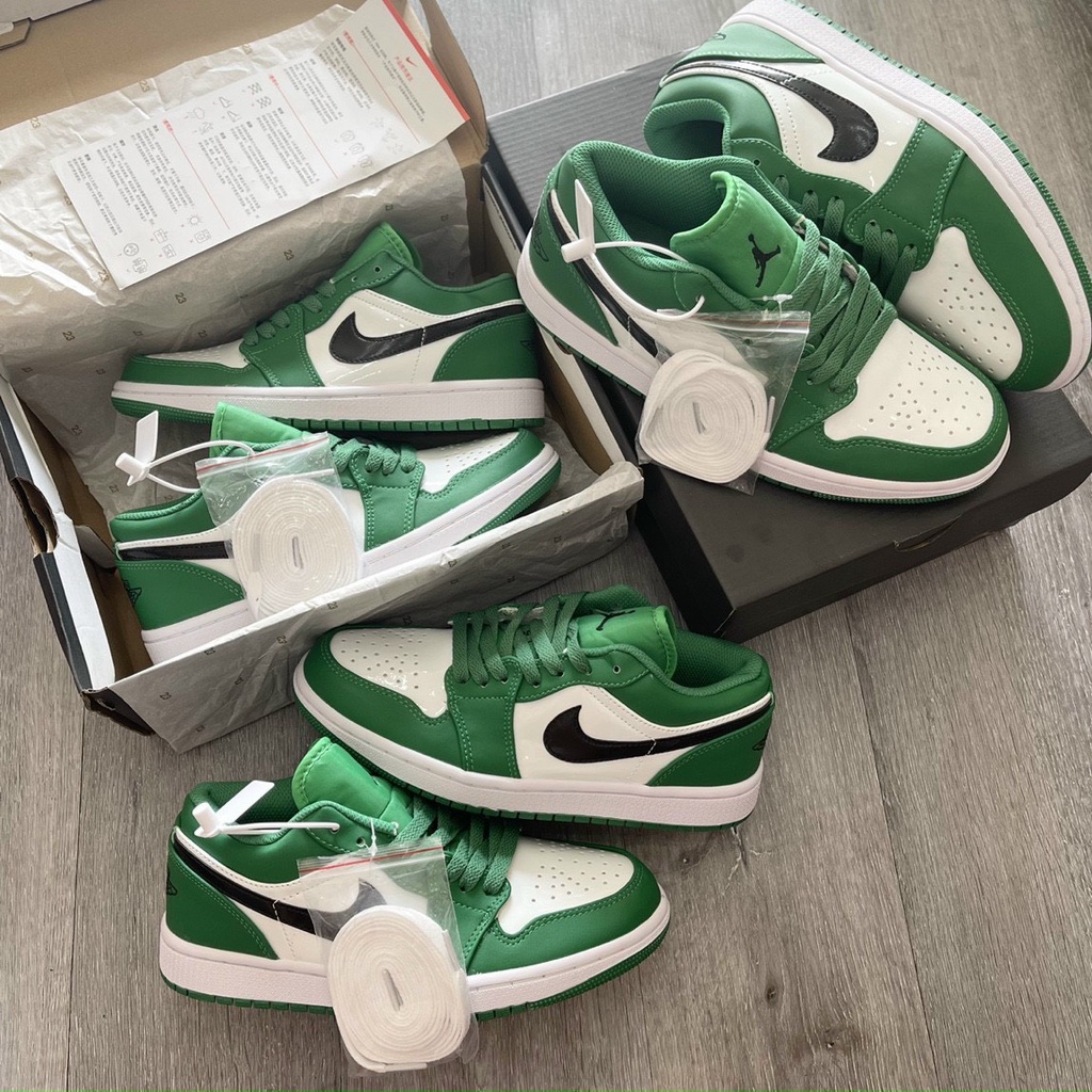 Giày Nike Jordan 1 Low Pine Green/Xanh Lá ,jd1 xanh lá cây ,jordan thấp cổ